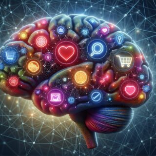 Wat is CRO? Een brein met de verschillend epsychologische overwegingen bij het maken van een online keuze.